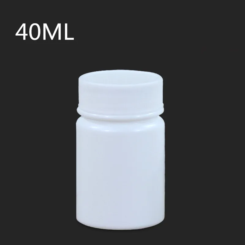 

100PCS empty small plastic bottle with screw cap 40ML Round container for capsule,Pill Medicine packaging bottles