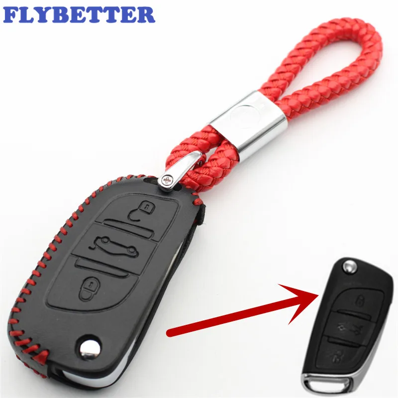 Чехол FLYBETTER из натуральной кожи для Citroen DS3/DS4/DS5/DS6/C4/C5 L165|Футляр автомобильного