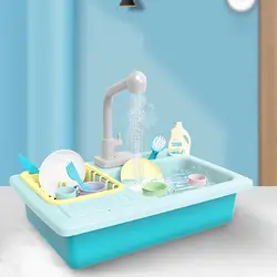 Изменение цвета ролевые игры кухонная раковина игрушки Дети термочувствительный термохромный набор инструментов для мытья посуды дом