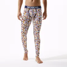 SEOBEAN Новое поступление зима autume мужские сексуальные красочные шаблон кальсоны с низкой посадкой термальные кальсоны