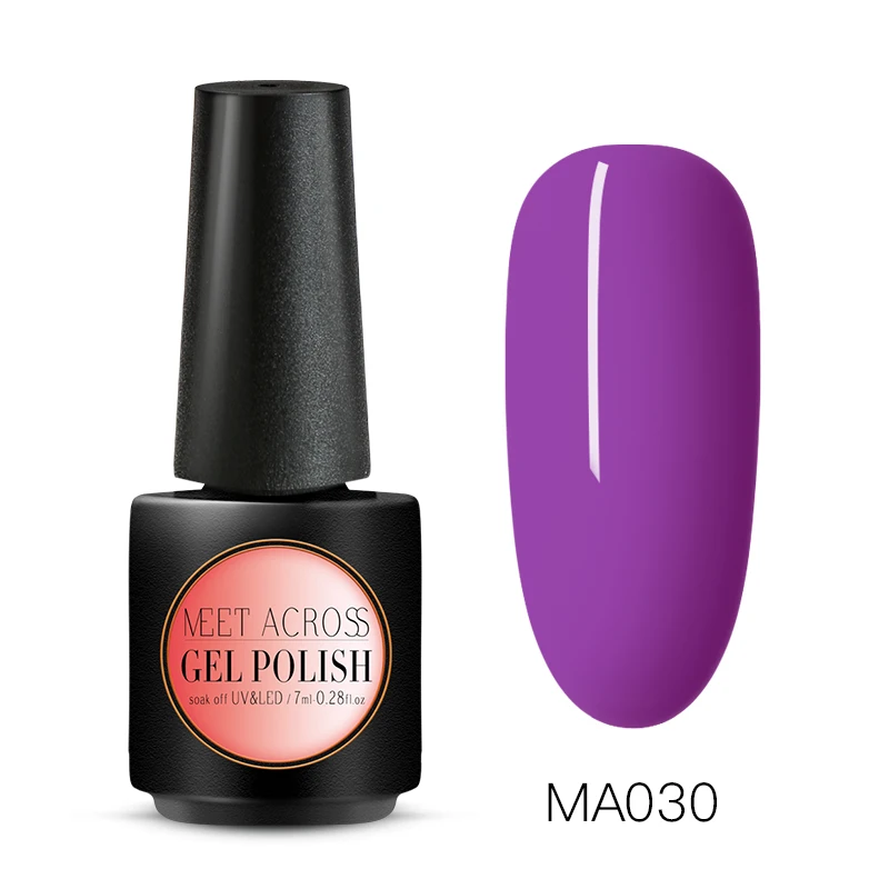 MEET ACROSS фиолетовый Цветной Гель-лак для ногтей 7 мл УФ светодиодный замачиваемый гель для ногтей лак стойкий Розовый Гель-лак для нейл-арта - Цвет: MS04519