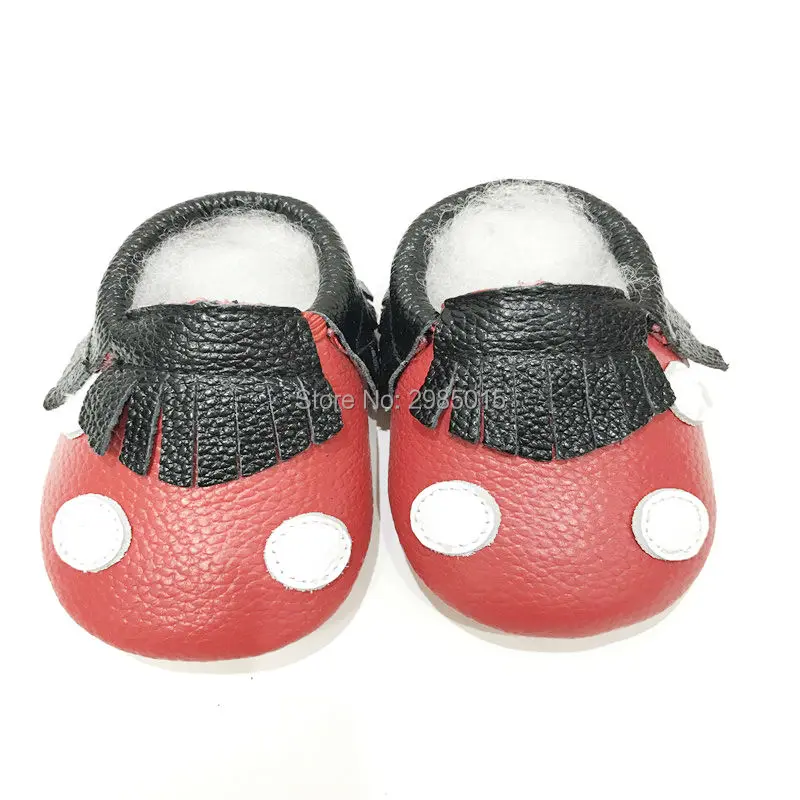 New Arrival Free Shipping Baby Shoes Mickey And Minnie Genuine Leather Toddler Baby Moccasins Fringe Baby Moccs Newborn Shoes