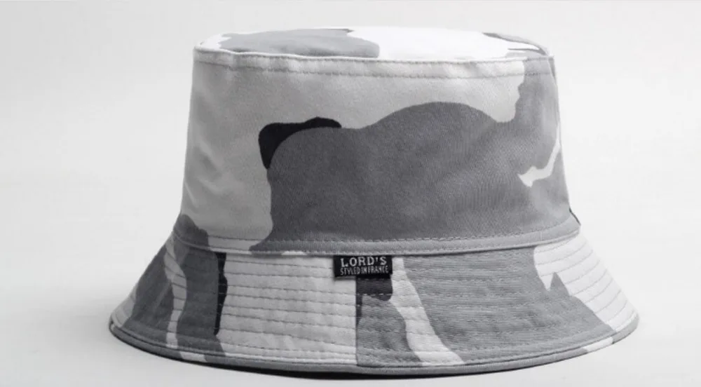 white camo bucket hat