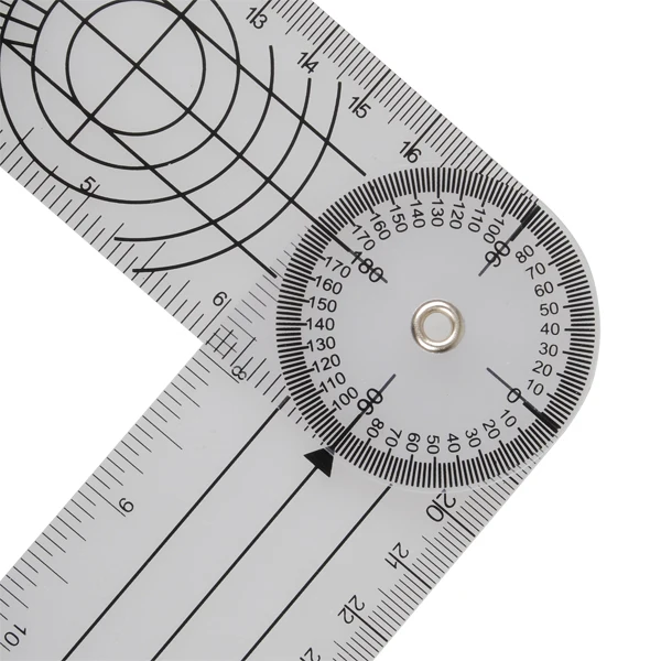 1pc Pro Multi-Ruler 360 Degree Goniometer Angle Medical Spinal Ruler CM/INCH 