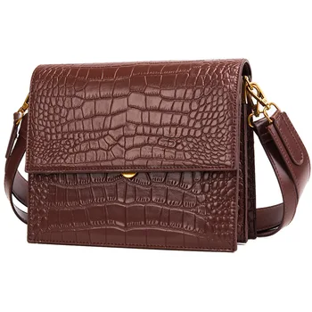 

ICEV new casual solid cover flap designer high quality pu leather small shoulder messenger bags famous brands stone pattern bag
