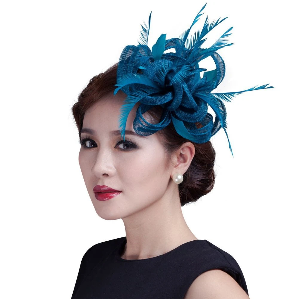 Teal hair fascinator Clearance