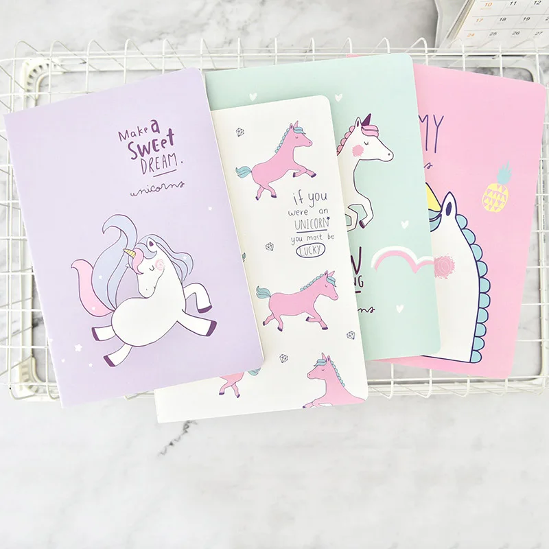

Creative Cute Kawaii Unicorn Printing Cover Notebook Cartoon Diary Planner Notepad Paper For Kids Korean Student Stationery Gift