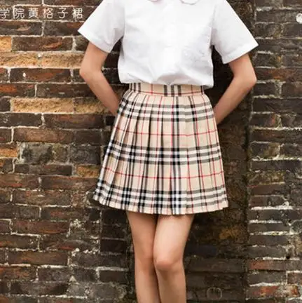 Разноцветные плиссированные юбки размера плюс для японских студентов JK, школьная клетчатая юбка для девочек, милая школьная форма в консервативном стиле, размер XS-XXXXL - Цвет: 5