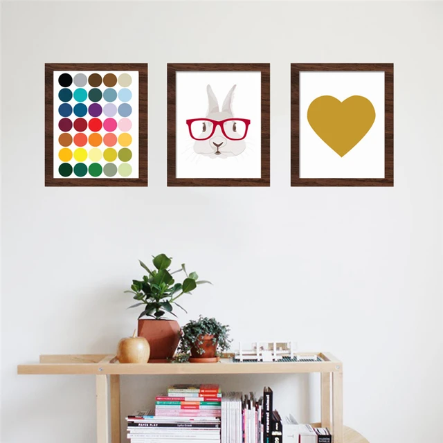 HAOCHU Moderne Leinwand Malerei Bunte Dot Niedlichen Kaninchen ... HAOCHU Moderne Leinwand Malerei Bunte Dot Niedlichen Kaninchen ...