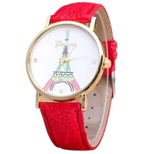 Supper enjoyable Scorching relogio feminino Geneva Girls’s Tower Design Dial Leather-based Band Analog Quartz Wrist Watch jan20