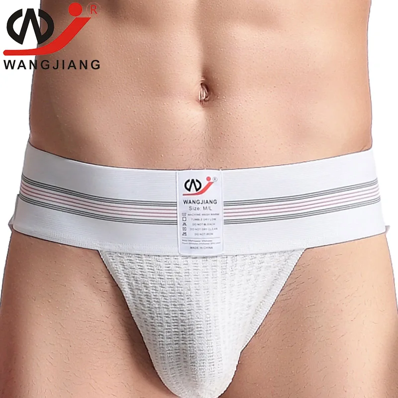 Стринги WJ Jockstrap мужские пикантное нижнее белье для геев хлопковые открытые трусы