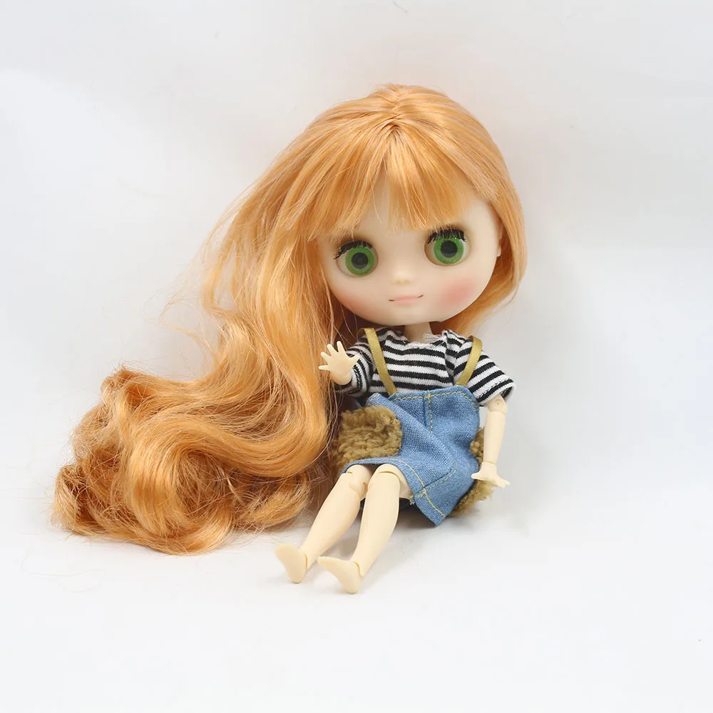 

No.2240/0145 Nude middie blyth joint doll yellow hair Transparent face suitable DIY gift for girl like the icy doll middle blyth