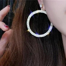 Классические женские серьги круглый кристаллический кулон золотые серебряные серьги набор Гламурные женские обручальные ювелирные изделия Одежда