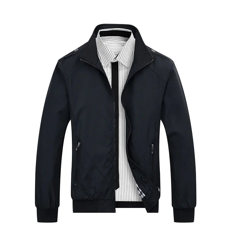 Мужская осенняя куртка на молнии Ребра рукавом Slim Fit плюс Размеры M 5XL пальто