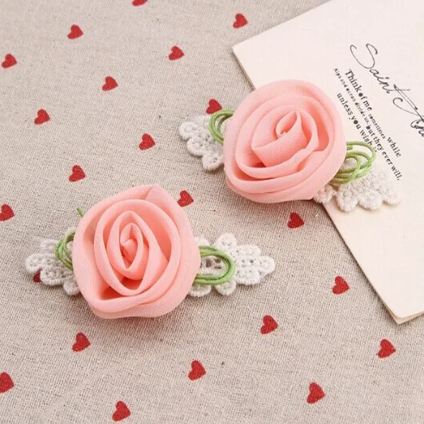 

Free ship 100pcs/lot handmade flower sew on applique scrapbook hair accessory trims garment embellishment hat clip