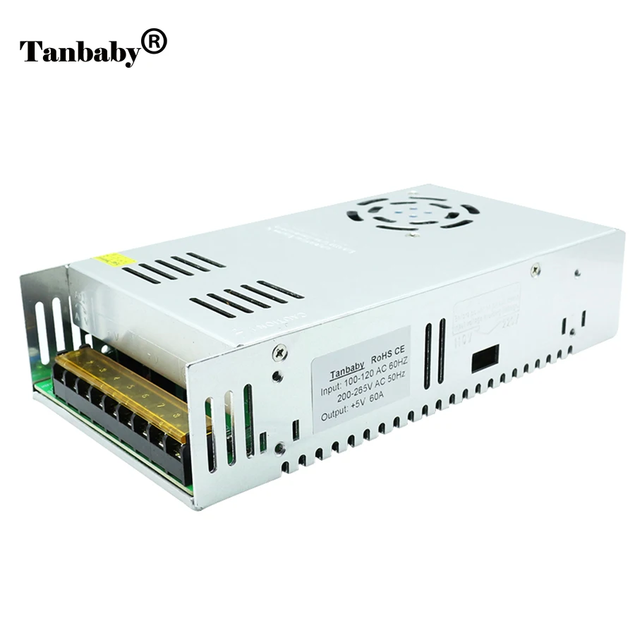 

Tanbaby AC 100-240V to DC 5V 10A 20A 30A 40A 60A Lighting transformer AC to DC Switch Power Supply Aluminum LED Driver for Strip