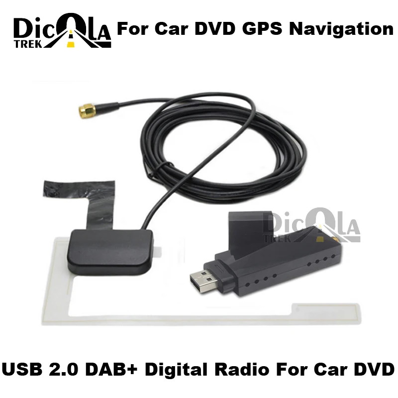 melhor Universal USB 2.0 Digital DAB + Sintonizador de Rádio Receptor de Antena para Android 7.1 6.0 5.1 4.4 Rádio Do Carro em países Da Europa