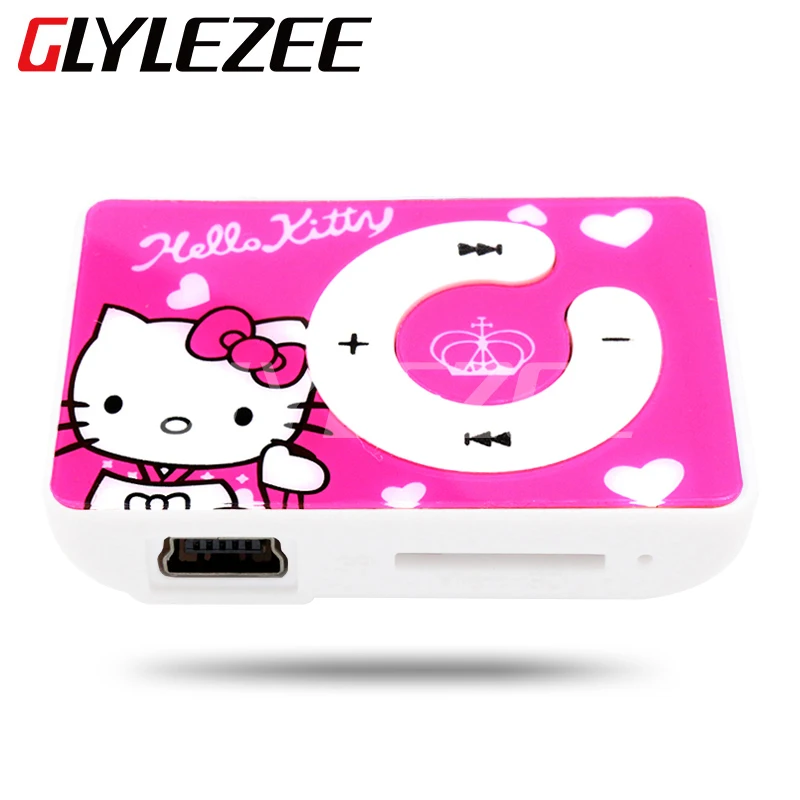 

Glylezee Hello Kitty MP3 Music Player with 5 Colors The Plastic Clip Cartoon Portable MP3 Player