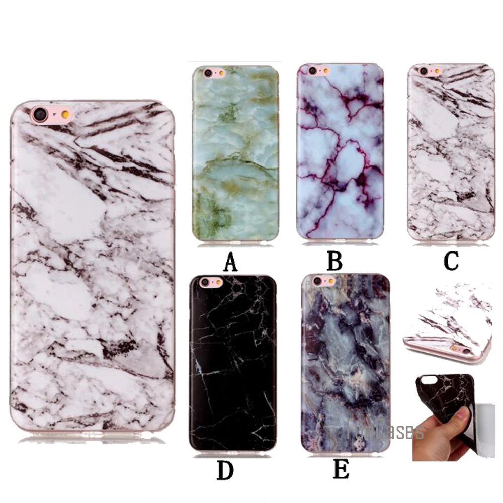 Для Coque iphone 6 S силиконовый чехол для задняя крышка мягкий роскошный из ТПУ гранит
