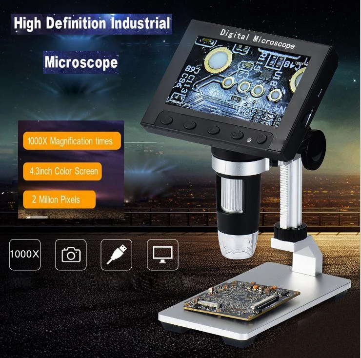 

1000X Desktop 8LED USB Digital MicroScope 1080P Color LCD Display Soldering for Tools Testing/Science Education