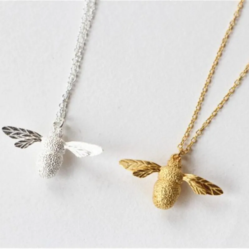 

Personality 925 Sterling Silver Bee Necklace For Women Korean Jewelry Female Pendant Long Necklaces Statement Jewelry