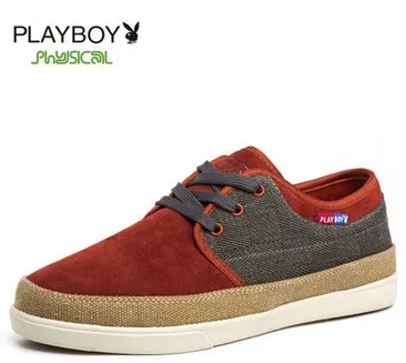 PLAYBOY/мужская повседневная обувь; сезон весна-осень; мужские лоферы; обувь на резиновой подошве для вождения; обувь для отдыха из замши; Мужская обувь Bullock - Цвет: Красный