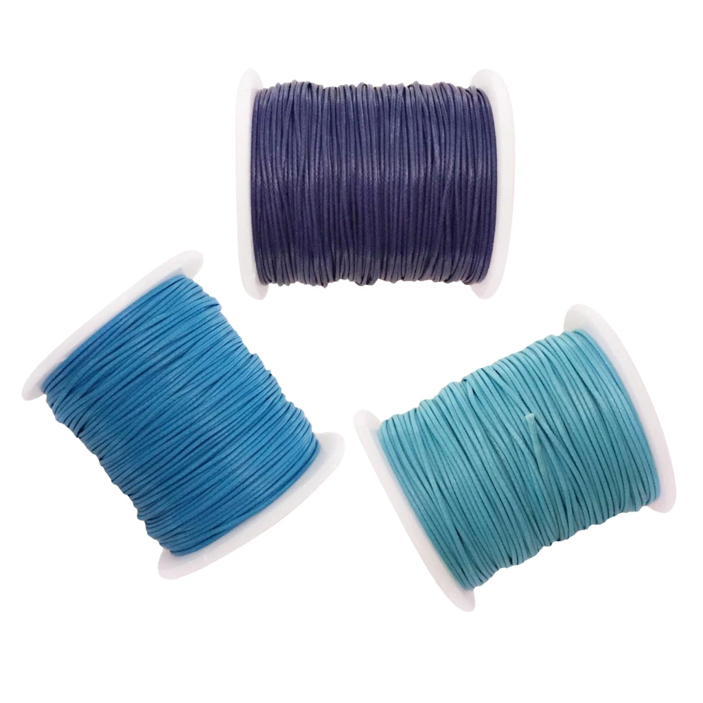 3 Rolls of 80 Meters Waxed Nylon Cord String for DIY Jewelry Making Necklace Bracelet Earrings Thread for Handmade Crafts 1mm 