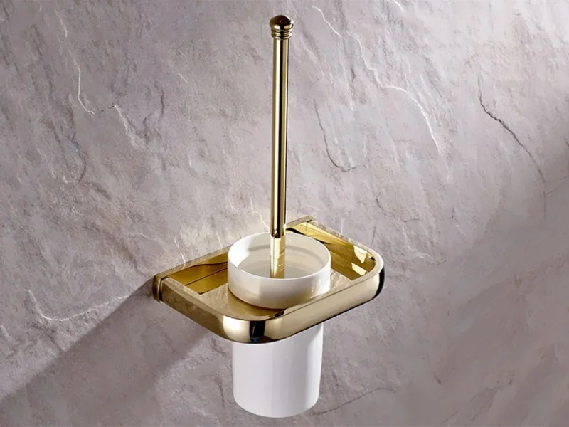 toilet brush holder  gold 3