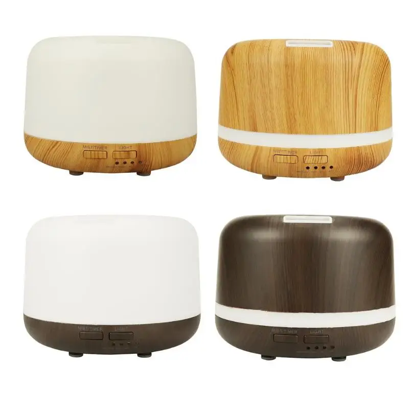

100-240V 300ml colorful LED Timing air humidifier ultrasonic wood grain base aromatherapy machine aerosol machine Aroma Diffuser