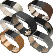 9 Цвета Пояса из натуральной кожи часы для fitbit заряд 2 Регулируемый умный браслет ремень заменить ремешок с Сталь пряжка