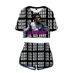 LUCKYFRIDAYF Новинка 3 DLIL UZI VERT летние шорты и футболки женские комплекты из двух предметов Тыква Лицо Забавный принт укороченный топ