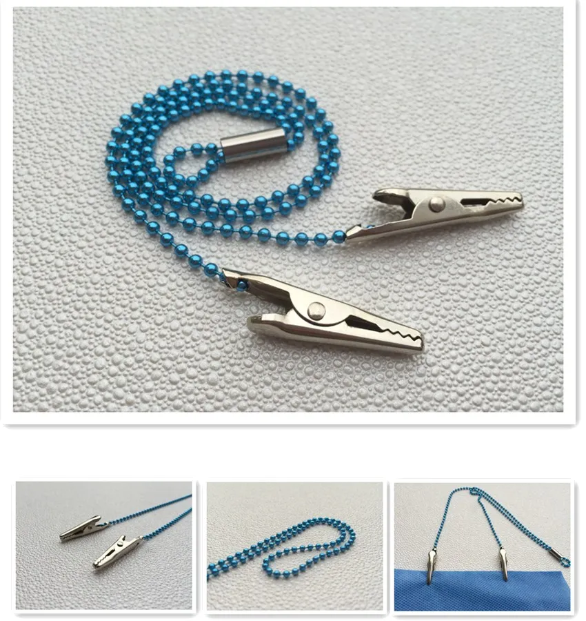 

5pcs/set 54cm Blue High quality Dental Instrument Bib Clips Flexible Ball Chain Napkin Holder