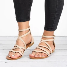 Women's Flat Sandals Strappy Crisscross Gladiator Low Flat Heel Summer Wedge Sandals Shoes Buckle PU Brown Beige Sandals Bandage Women's Flat Sandals Strappy Crisscross Gladiator Low Flat Heel Summer Wedge Sandals Shoes Buckle PU Brown Beige Sandals Bandage