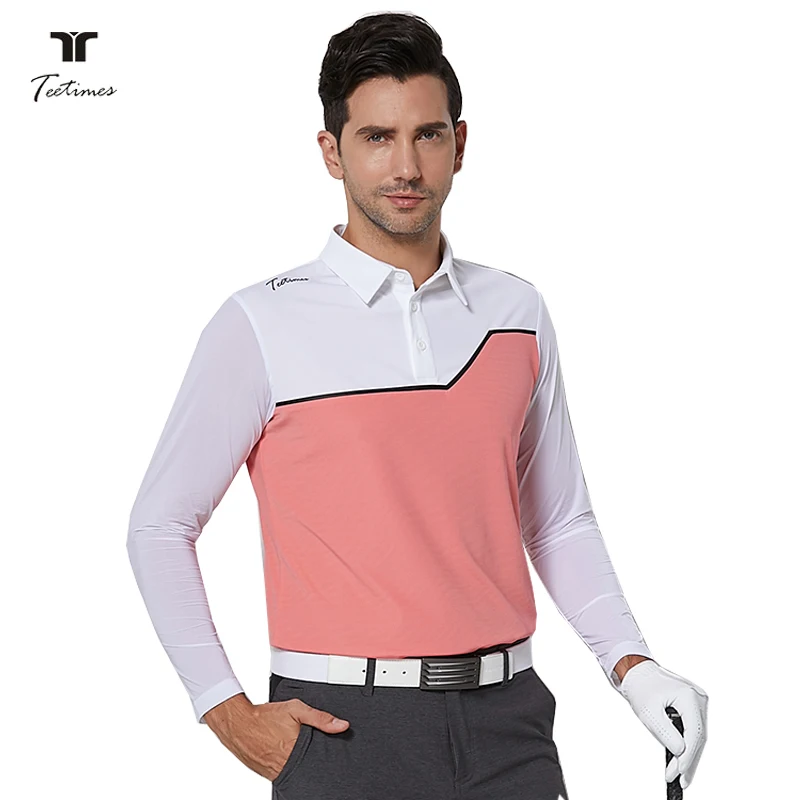 جديد وصول الرجال الصيف قميص جولف الذراع حماية كم 5 ألوان جولف الرياضة الملابس S-XXL الرجال جيرسي الترفيه العلامة التجارية قميص sundscreen