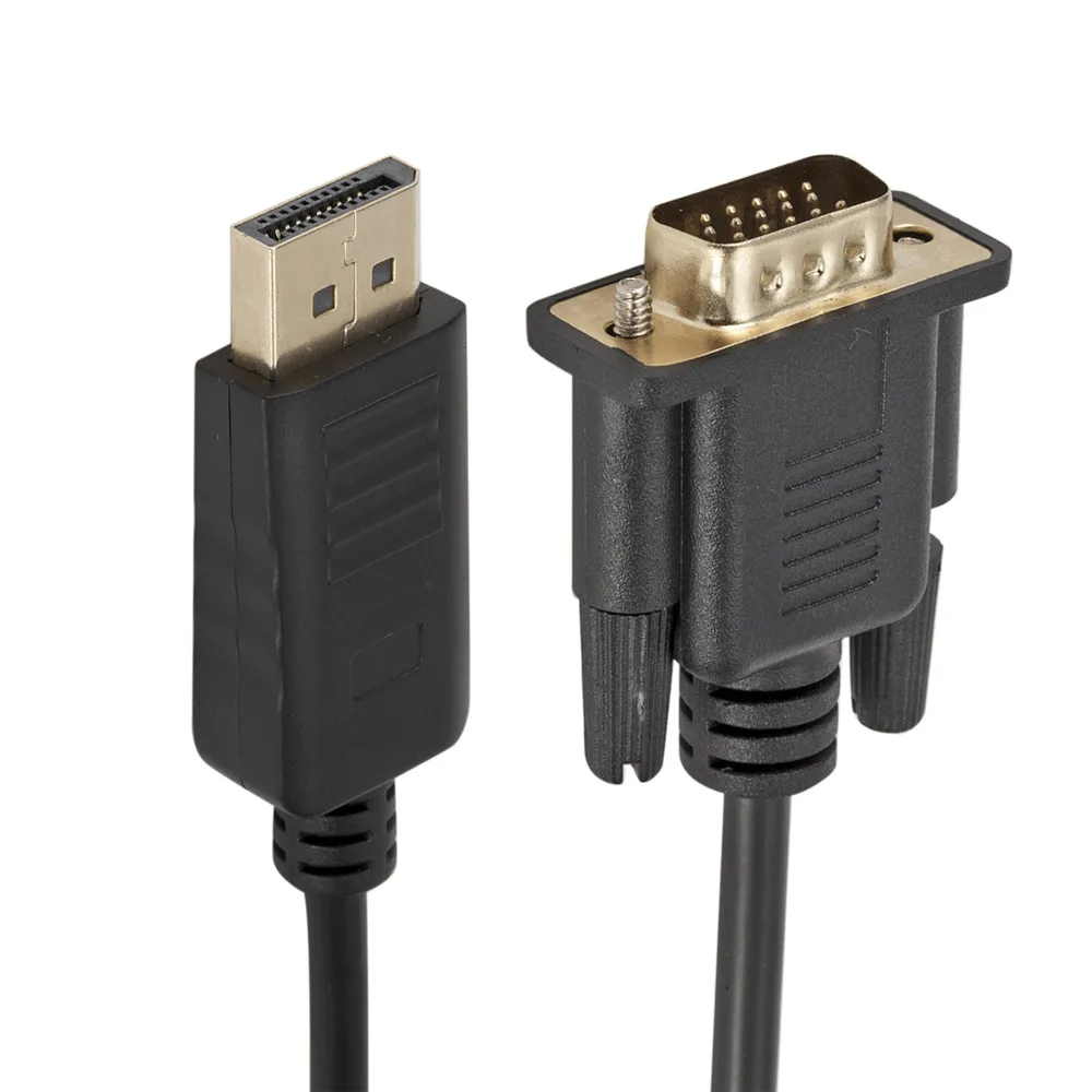 

1.8m DisplayPort Male to VGA Male Adapter Converter Cable DP to VGA Audio Video Cord Wire Line for Laptop PC Computer Projector