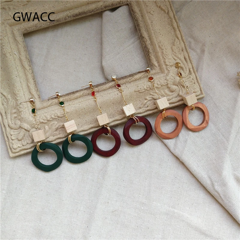 Женские Винтажные висячие серьги GWACC элегантные круглые длинные ручной работы из