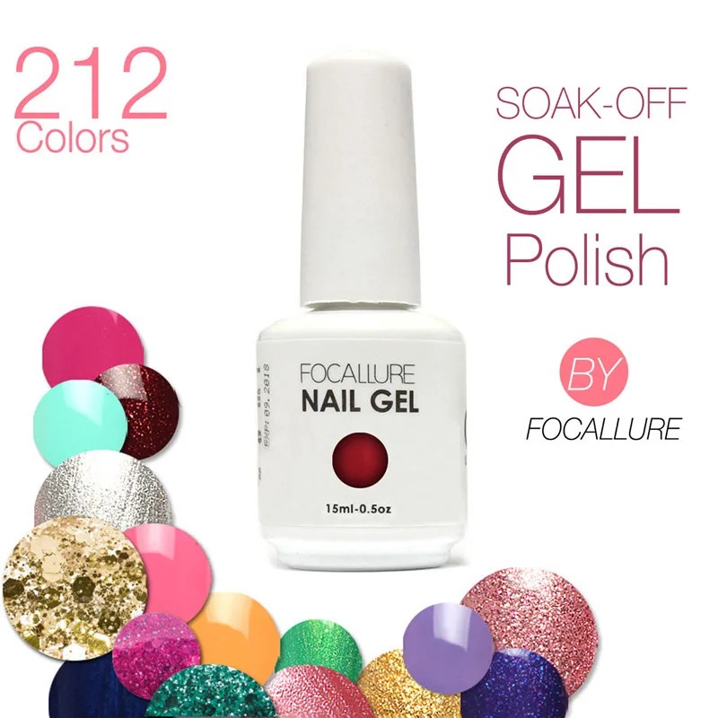 Focallure Brand 15ML 212 Colors Nail Gel Polish soak off LED UV Cosmetic sex woman make up Perfect Effect 61-212 | Красота и здоровье