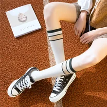 Опрятный под гетры хлопок ребристые контрастными полосами японский Kawaii упрощенный поп гнездо Прямая