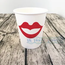 Free Shipping 50pcs Team Bride Red Lips Paper Stadium Cups Custom Bridal Party Favors Bachelorette Wedding Bridesmaid Gifts