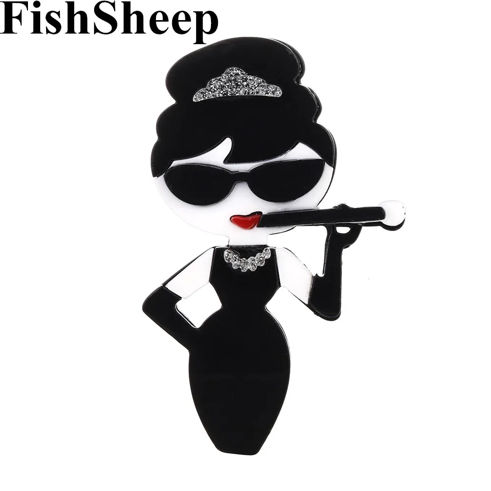 FishSheep модная женская с держателем для сигарет акриловые броши большая полимерная