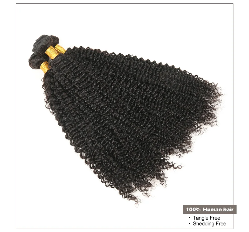 Hair Villa Remy Human Hair Bundles Natural Color Brazilian Kinky Curly Hair Weft 3pcs For Salon Low Ratio Longest Hair PCT 15% (9)