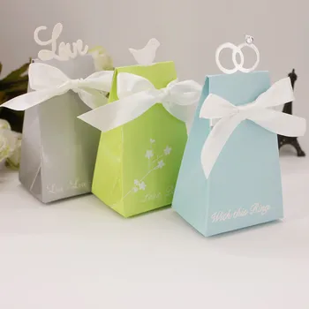 

100pcs/lot Romantic Ring Bird Love Design Wedding Candy Box