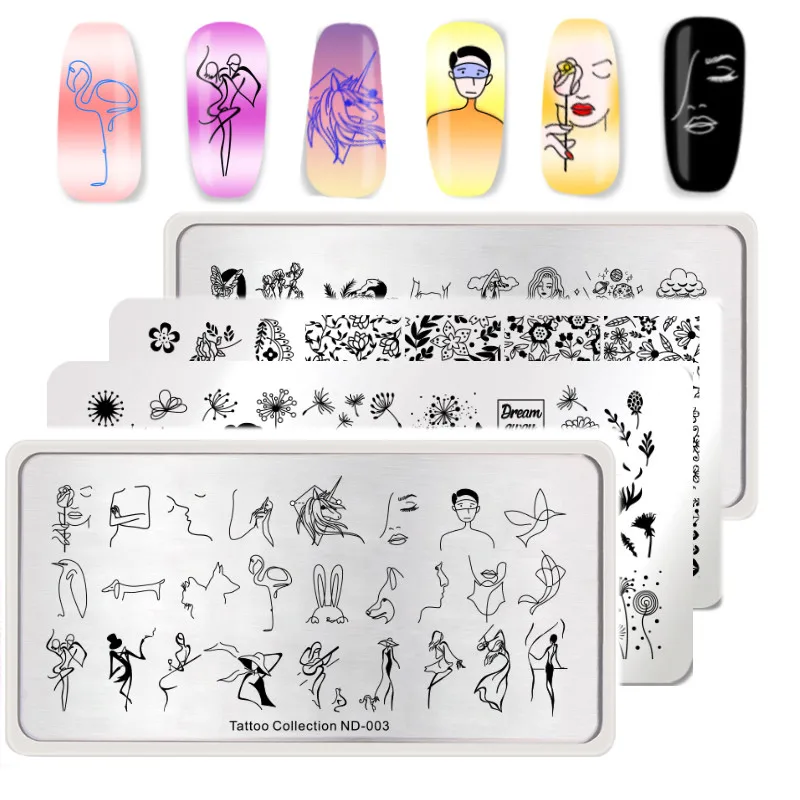 

NICOLE DIARY Nail Stamping Plates Nail Template Flower Animal Pattern Nail Stamp Nail Art Stamp Image Template