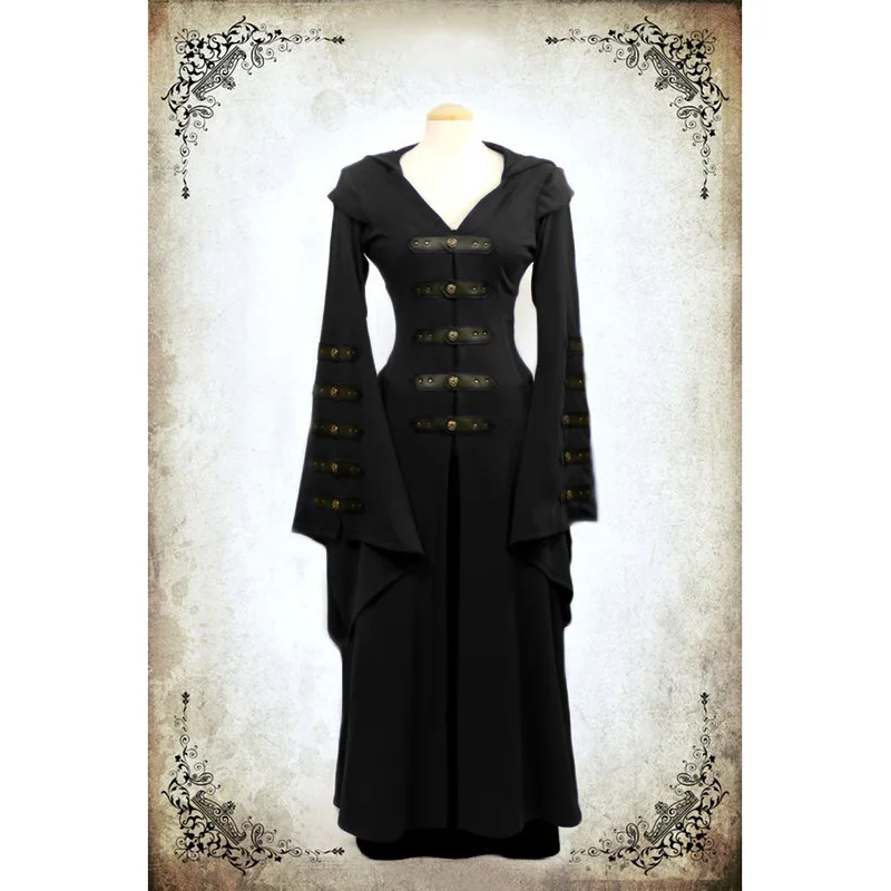 Womens Lace Up Gothic Tunic Tee Plus Size Bell Sleeve Tops Medieval Cosplay Costumes Victorian Fancy Coat