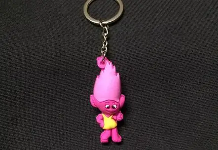 

8pcs Movie Series Trolls Mini Pendant Model Figure Toy With Keychain KeyRing Great Gift For Kid
