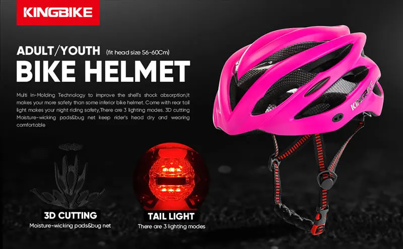 KINGBIKE велосипедный шлем с задним светильник велосипедный шлем MTB ПВХ+ EPS дорожный горный ультра светильник в форме велосипеда шлем Casco Ciclismo