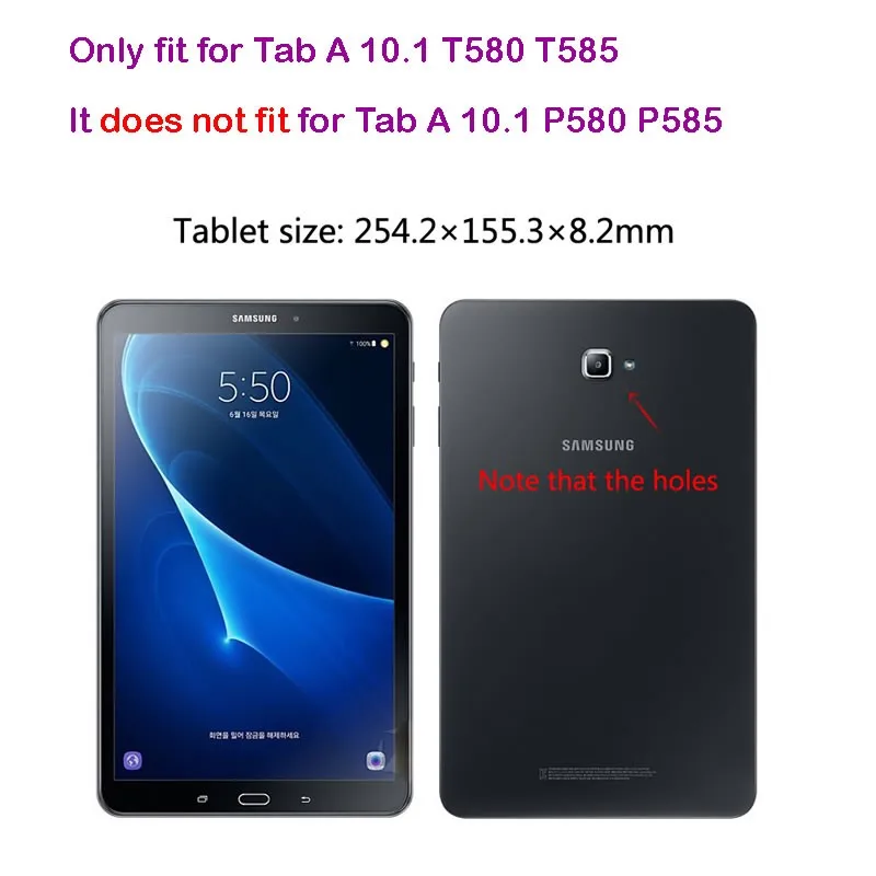 Для samsung Galaxy Tab A 10,1 SM-T580 T580N T585 T585C чехол для планшета с подставкой держатель из искусственной кожи тонкий светильник защитный чехол