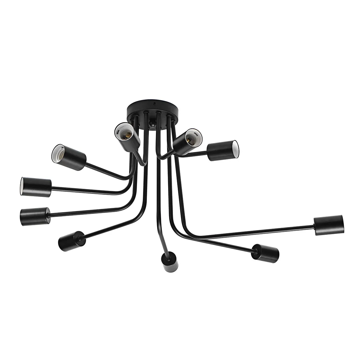 

E27 6/8/10 Way Simple Modern Ceiling Light Bulb Holder Iron Wall Mount Ceiling Lamp Bulb Base Black Gold For Living Room Bedroom