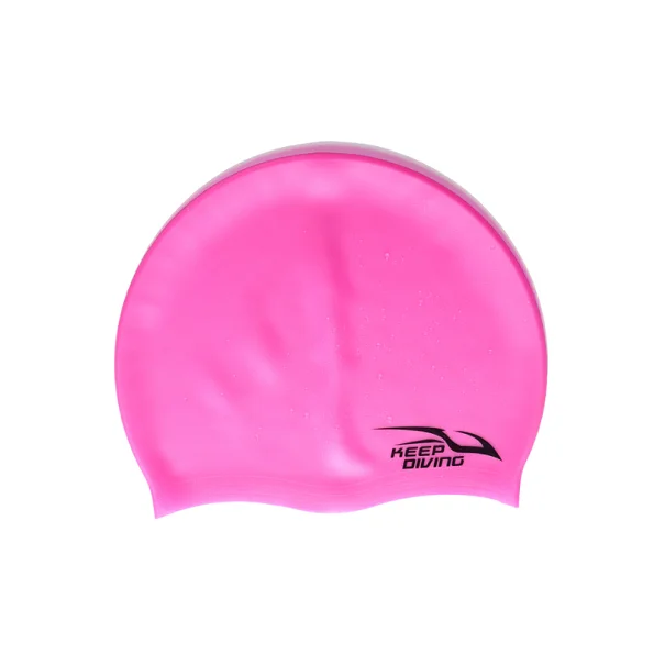 Silicone Elastic Waterproof Swimming Cap Adults Long Hair Ears Protection Scuba Diving Swimming Hat Cap Swim Pool Accessory - Цвет: Розовый