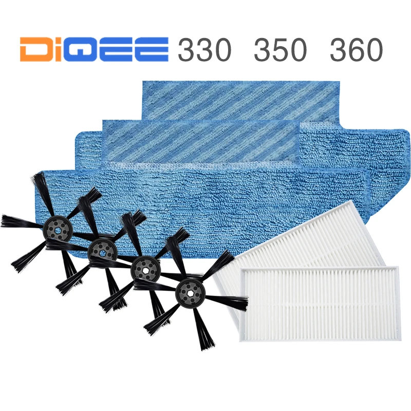

DIQEE Robot Vacuum Cleaner Spare Parts Kits for DIQEE 330 350 360 Replacement Kits Cleaning Spare Parts two sets